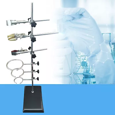 Support Iron Stand  Flask Condenser Clamp Retort Ring & Clip For Chemistry Lab • $38.01