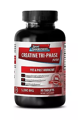 $38.55 • Buy Men Energy - Creatine Tri-Phase 5000mg - Mega Muscle Power Booster Tablets 1B