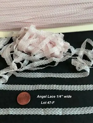 TINY Angel LACE Trim 1/4  Wide 10yds Sewing Doll Clothes Vintage Beige Lot 47F • $9.99