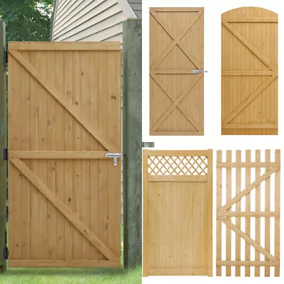 Pressure-Treated Wooden Gate Outdoor Pedestrian Gate Fence Privacy Garden Panel • £55.99