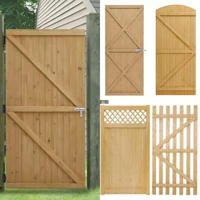 Privacy Wooden Garden Gate Pedestrian Gate Timber Slated Side Gate Front Door • £55.99