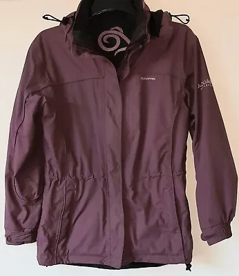 CRAGHOPPERS/UK10/WATERPROOF Purple Aquadry Rain Coat/breathable/machine Wash/VGC • £17.99