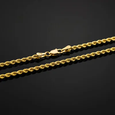 Gold Chain Rope Necklace Yellow 16 - 30 Solid 10k 3mm Men Women Diamond Cut Rope • $279.99