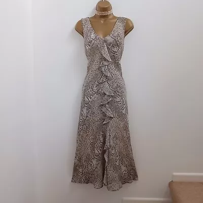 Hobbs Marilyn Anselm Snakeskin Maxi Dress Occasion Wedding Cruise Summer 12 • £32