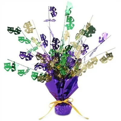 Mardi Gras 15  Foil Gleam N Burst Centerpiece Mardi Gras Party Decorations • £5.12