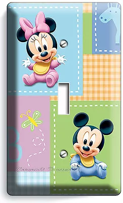 Baby Mickey Minnie Mouse Nursery Quilt Light Switch Plate Outlet Newborn Bedroom • $17.99