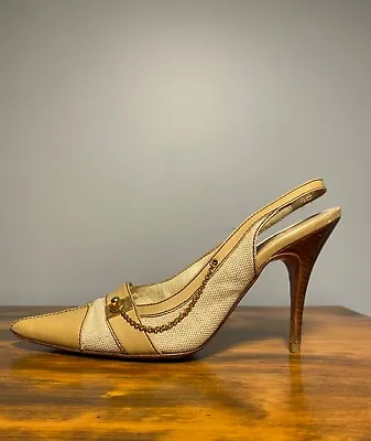 Vintage MARNI Sling Back Heels - Shoes Sz 39.5 AUTHENTIC • $72.42