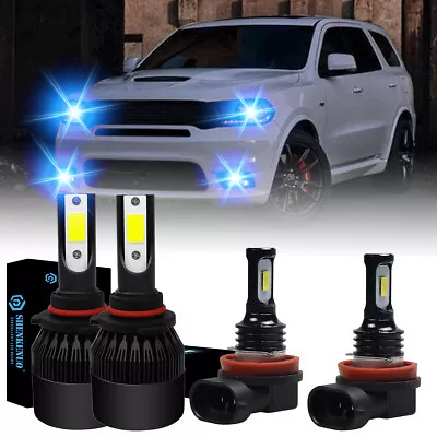 For Dodge Durango 2014 2015 - 4PC 8000K Blue LED Headlights + Fog Lights Bulbs • $23.83