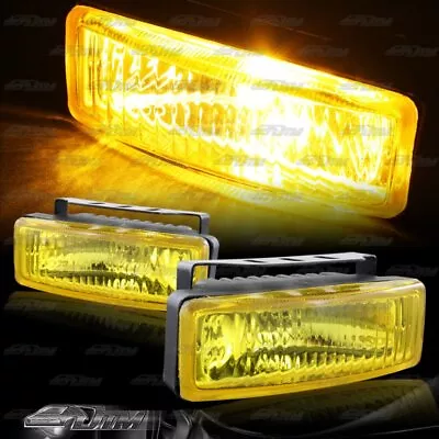 5  X 1.75  Square Chrome/Yellow Bumper Fog Light Lamps+Switch+Relay Universal • $35.99