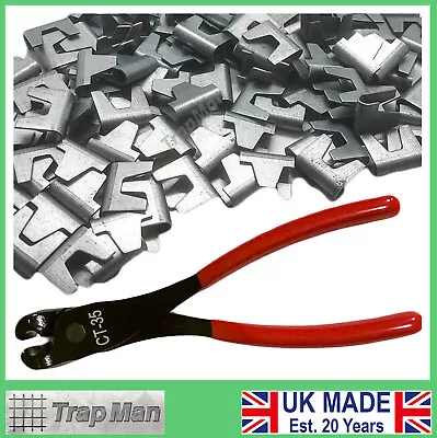 £9.99 • Buy Large Wire Mesh Clips Gabion Cage Making Fencing Mesh Panels UK Made By TrapMan 
