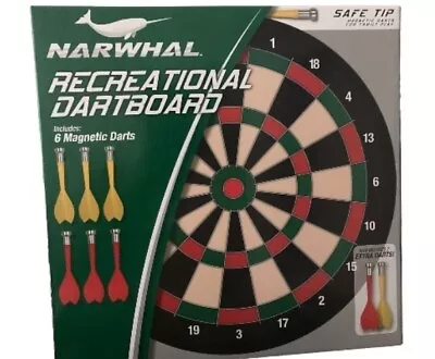 Narwhal 15.5  Magnetic Dartboard With 6 Darts • $21.99