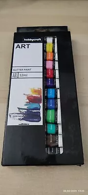 Hobbycraft Acrylic Glitter Paint Set 12 X 12ml BNIB • £13.99