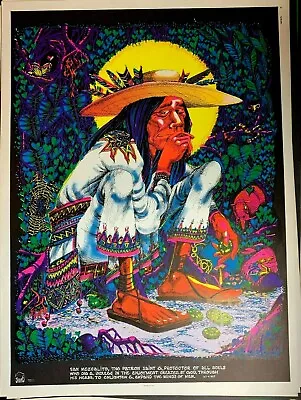 SAN MEZCALITO VINTAGE 1970's BLACKLIGHT HEADSHOP POSTER By RICK GRIFFIN -NICE! • $256.28