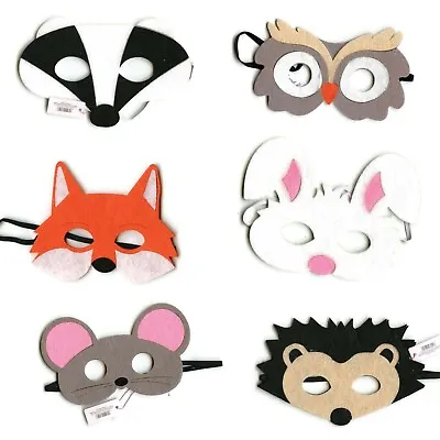 £2.25 • Buy Childrens Felt Mask Dressing Up Party Bags Badger Fox Owl Mouse Hedgehog Bunny 