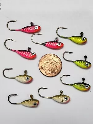 9 Erie Dearie Horizontal Micro Jigs .07 Oz Trout Crappie Walleye Perch Sunfish • $13.95