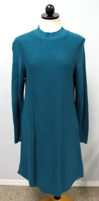 J. Jill Knit Mock Neck Sweater Dress Long Sleeve Ocean Heather Teal Size S New • $34.99