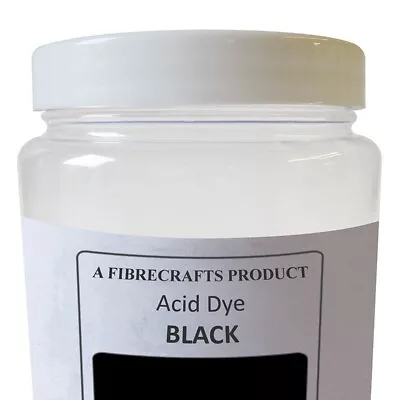 50g Fibrecrafts Acid Dye - Black - 100% Dye Stuff For Silk Wool Nylon • £7.75