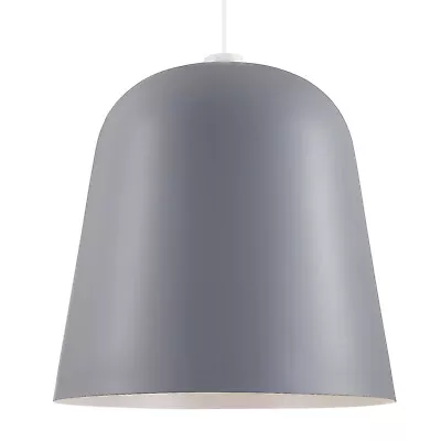 B&Q GoodHome Calume LIGHT GREY Light Shade For Pendant Ceiling 38cm Bell Shape • £9.99