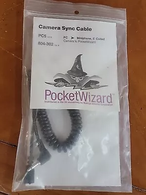 PocketWizard PC5 Locking PC Sync Cable  - Miniphone 5' 1.5 M Coiled 804-302 New • $12