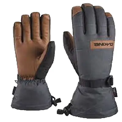 Men's Dakine Nova Leather Finger Ski Gloves 8 Small Carbon 01300325 Waterproof • £35