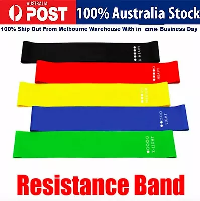 $11.49 • Buy Resistance Bands Power Heavy Strength Exercise Fitness Gym Crossfit Yoga 5PC AU