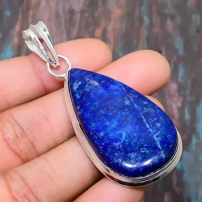 Lapis Lazuli Gemstone Handmade Gift Jewelry Pendant 2.56  D826 • $4.99