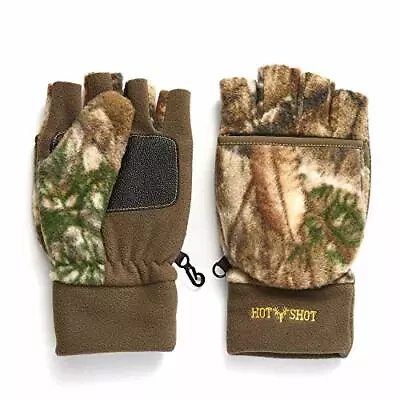 HOT SHOT Men’s Camo Bulls-Eye Fleece Pop-Top Mittens – Realtree • $19.99