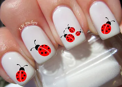 Ladybug Nail Art Stickers Transfers Decals Set Of 62 - A1282 • $4.50