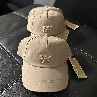Michael Kors Beige MK Logo Strap Back Baseball Cap Hat (NWT) • $19.99