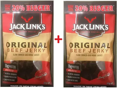 2X 310G Jack Link'S Original Beef Jerky 620G Made In New Zealand -The Jumbo Pack • $59.60