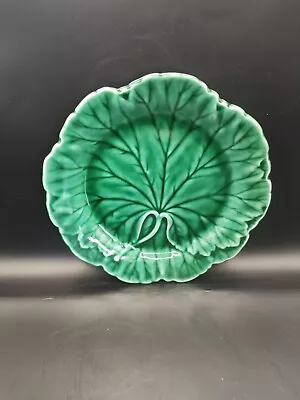 Antique Wedgwood & Barlaston Of Etruria Green Majolica Glaze Cabbage Leaf Plate • £25
