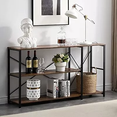 Rustic Console Table For Living Room 39 Inch Industrial Sofa Table With Shelves  • $133.64