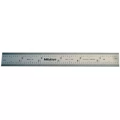 6  16r Ridgid Steel Scale Ruler - 3/4  Wide Satin Chrome Mitutoyo #182-102  New! • $13