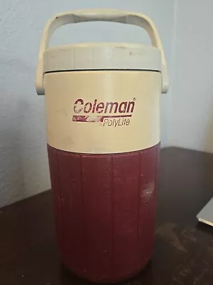Coleman Vintage Polylite 1/2 Gallon Water Cooler Jug 5590 MAROON Thermos USA • $10