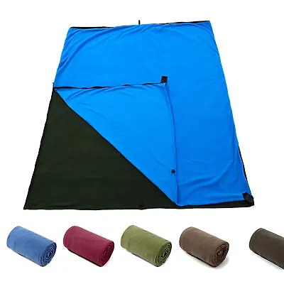 Single Sleeping Bags 3 Season Camping Rectangular Envelope Zip Up Adult Size UK • £8.89