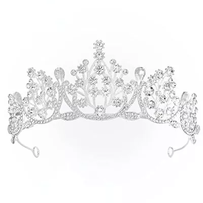 Crystal Crown Tiara For Women Silver Vintage Queen Crown For Wedding Brides P... • $18.56