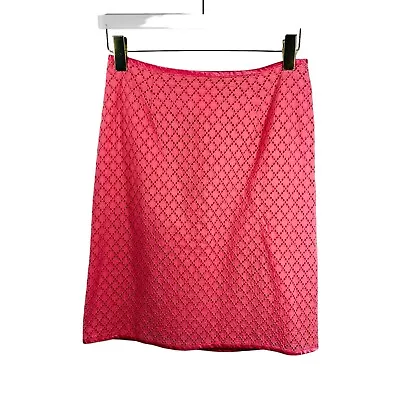 Sigrid Olsen Sport Eyelet Coral New Size 6 Straight Pencil Skirt 100% Cotton • $17.49