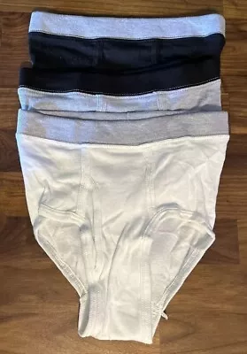 Vtg Hanes Boys Briefs Underwear 3 Pair Size Med Ringer Thick Waistband • $23.40