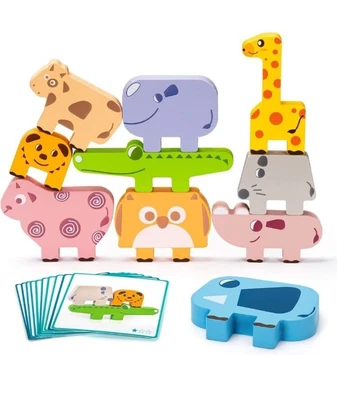 £10.45 • Buy Wooden Toys Stacking Animal Toys Building Blocks Montessori Toys 1-3 Year Old