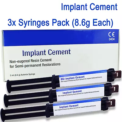 Dental Non Eugenol Semi Permanent Resin Cement Fixture Retained Crown 3x8.6gr • $145