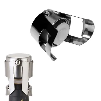 Professional Stainless Steel Champagne Sparkling Wine Bottle Sealer Stopper Plug • £5.80