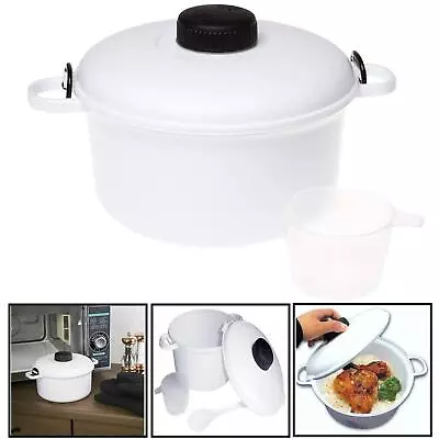 Microwave Pressure Cooker Steamer Pot Easy Cook 2.8L & Cup Pasta Fish Rice Veg • £11.95