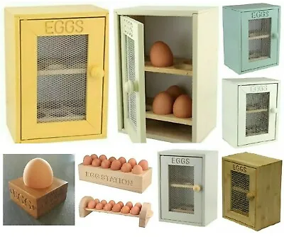 2 Tier Egg Holder 12x Eggs Box Cupboard Cabinet Storage Wooden Egg Rack Kitchen • £4.95