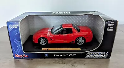 Maisto Chevrolet Special Edition Red Corvette Z06 Scale 1:18 Diecast Car 2004 • $35