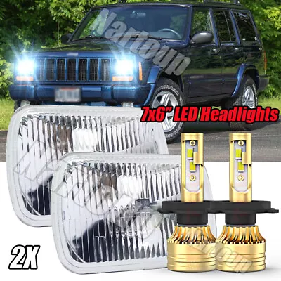 PAIR For Jeep Cherokee XJ 1984-2001 Wrangler YJ 1986-1995 5X7  7X6 Led Headlight • $113.87