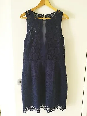 Forever New Navy Blue Lace Cocktail Dress Size 14 Formal Party Wedding Event • $9