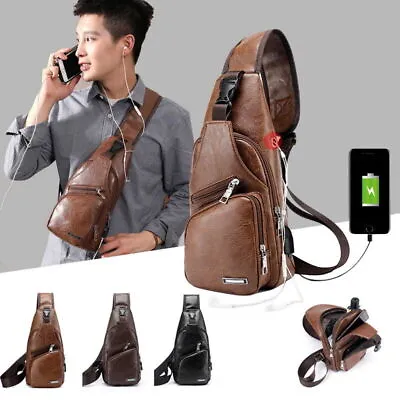 Men Chest Bag Pack Travel Sport Shoulder Sling Backpack Outdoor Cross Body Bags • £8.99