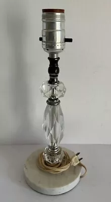 Vintage Glass With Marble Base Table Lamp Approximately 12 H • $15