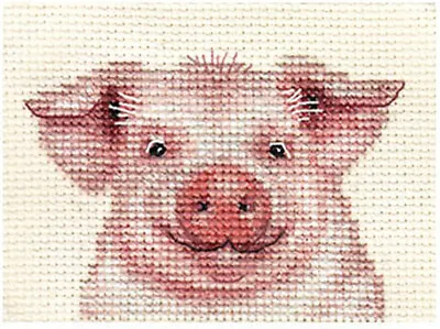 £9.95 • Buy PINK PIG, Farmyard ~ Full Cross Stitch Kit, All Materials *Fido Stitch Studio