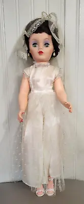 VTG Bride Doll Mid Century 19  Hard Plastic Doll Marked P-17 Gorgeous! • $20